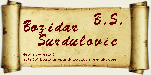 Božidar Surdulović vizit kartica